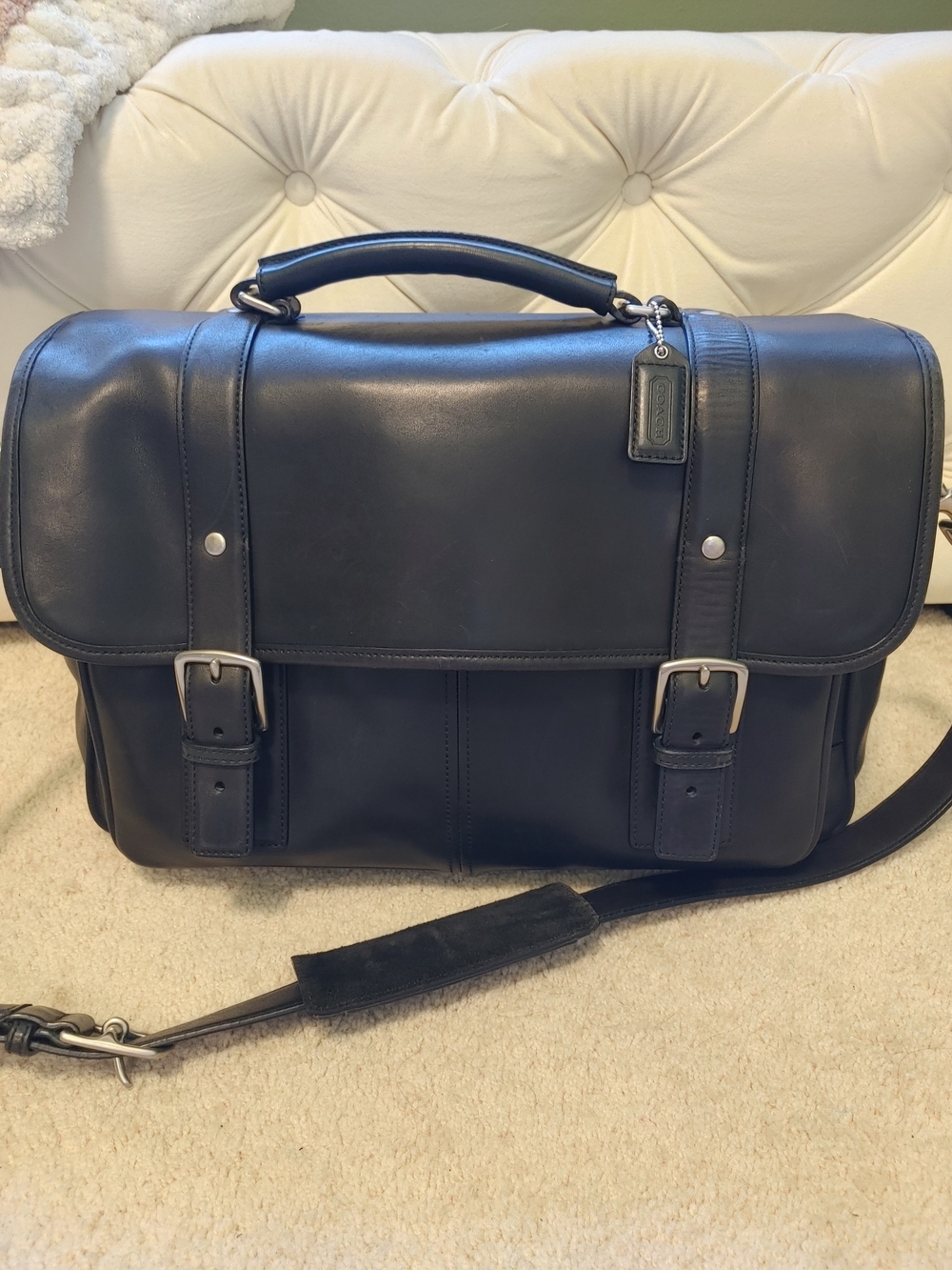 Vintage Coach Black Leather Messenger Bag - Picture 15 of 15